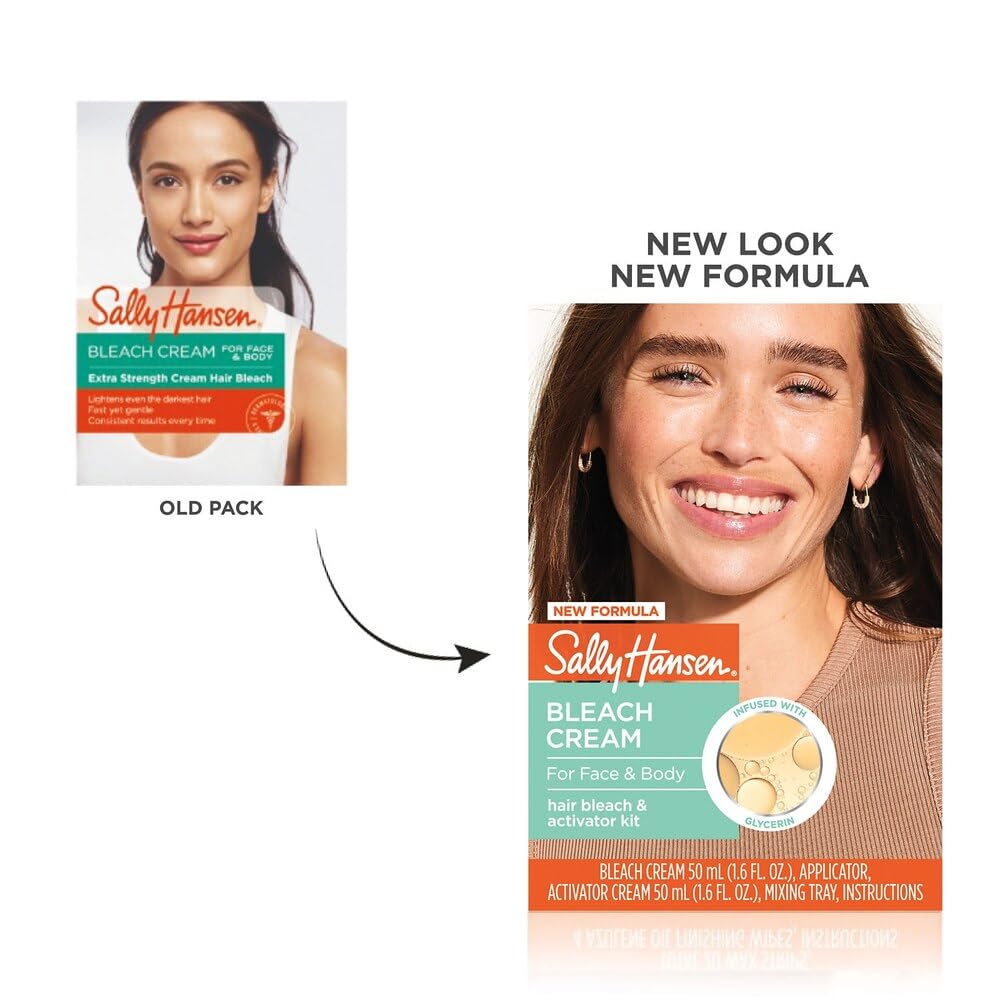 SALLY HANSEN Extra Strength Creme Hair Bleach for Face & Body - SH2010 Hair Removal Cream - Damaged Box