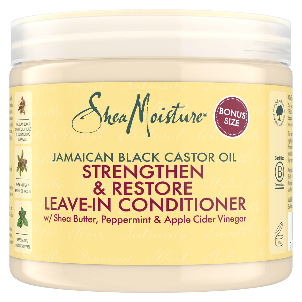 SheaMoisture Jamaican Black Castor Oil Leave-In Conditioner - Sulphate-Free, Shea Butter, Peppermint - 431ml