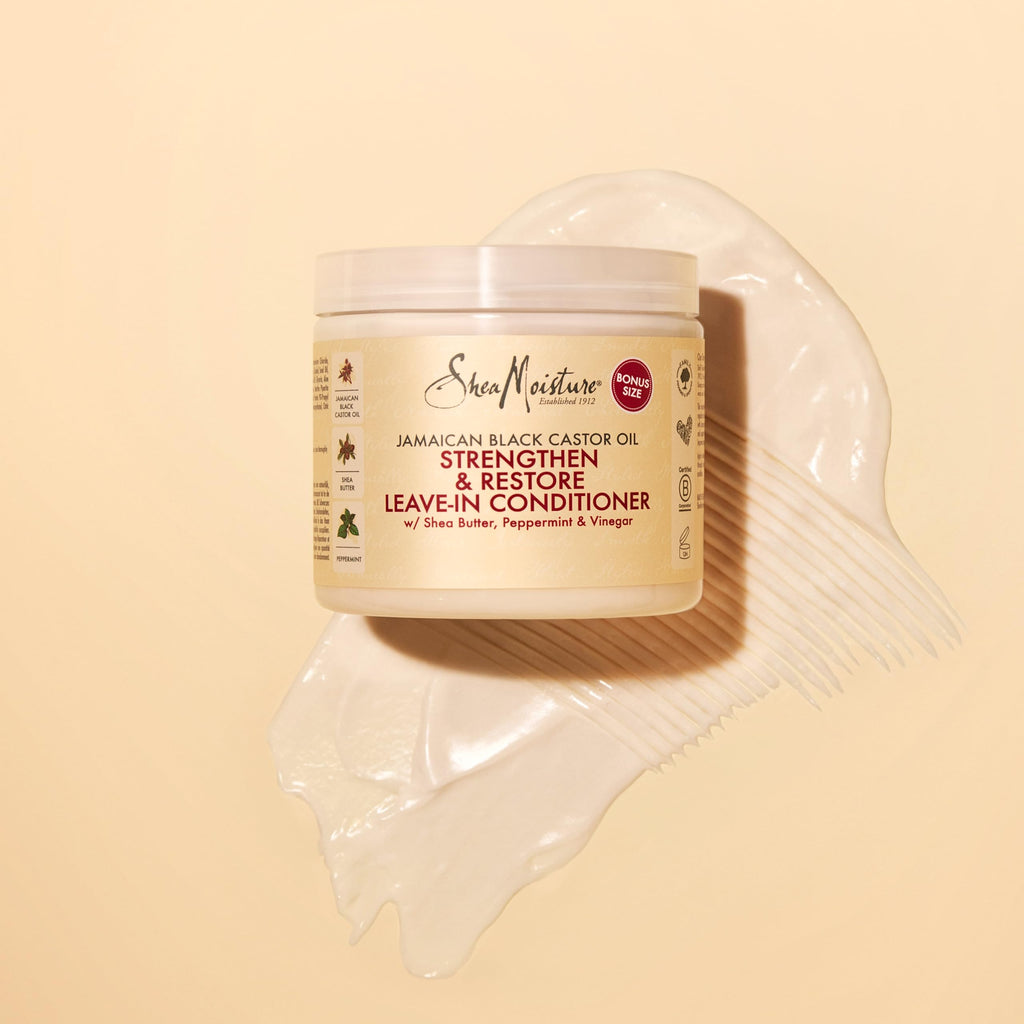 SheaMoisture Jamaican Black Castor Oil Leave-In Conditioner - Sulphate-Free, Shea Butter, Peppermint - 431ml