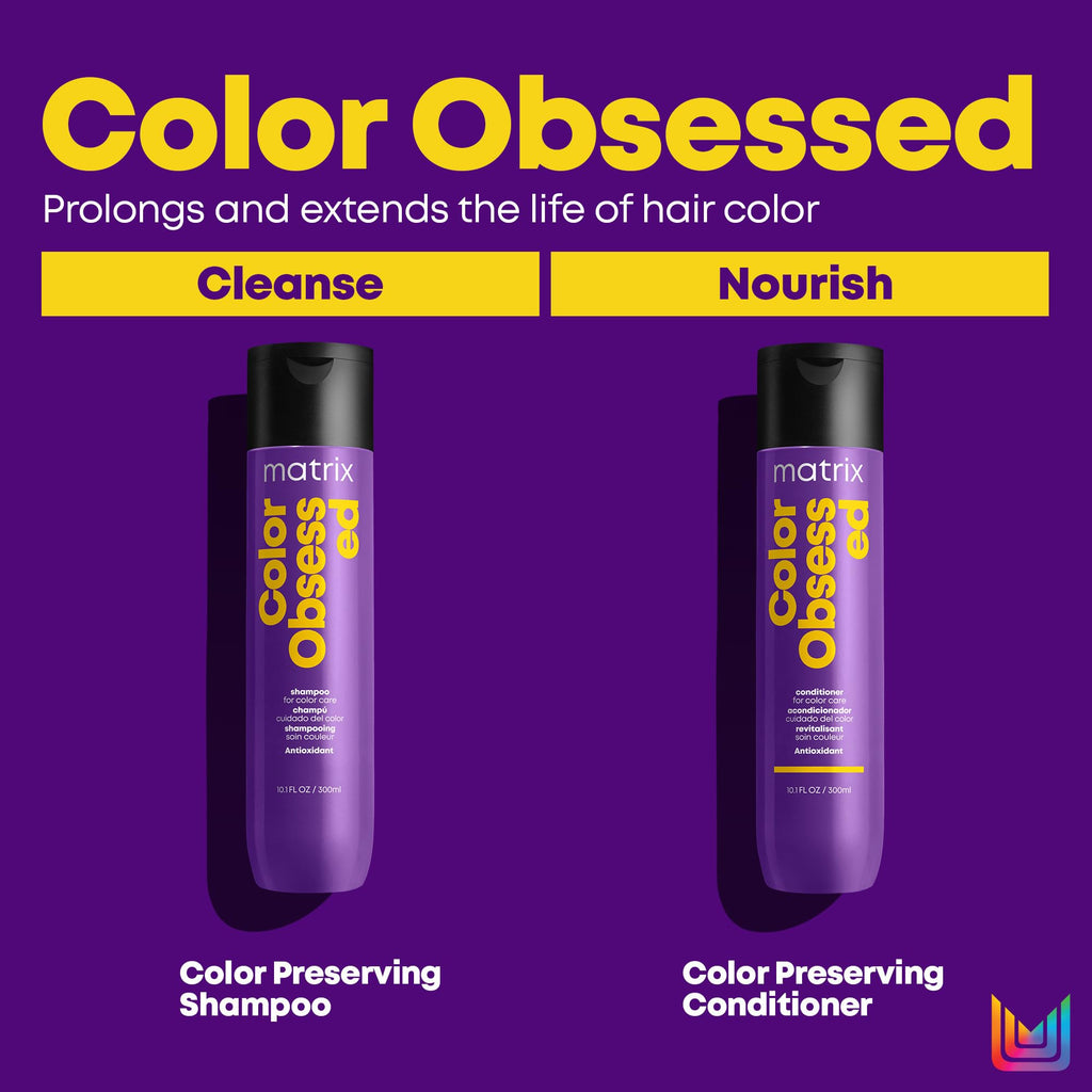 Matrix Total Results Color Obsessed Shampoo - 33.79 fl oz - Colour Protect for Colour-Treated Hair - Damaged Box
