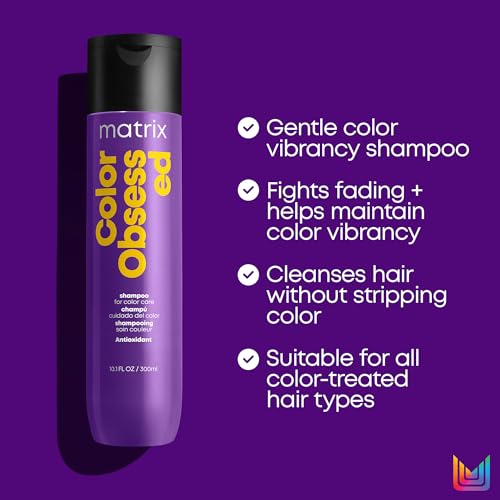 Matrix Total Results Color Obsessed Shampoo - 33.79 fl oz - Colour Protect for Colour-Treated Hair - Damaged Box