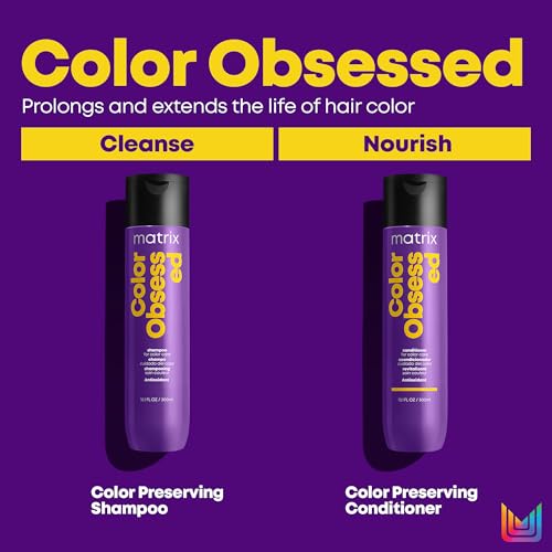 Matrix Total Results Color Obsessed Shampoo - 33.79 fl oz - Colour Protect for Colour-Treated Hair - Damaged Box