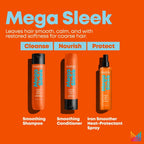 MATRIX Total Results Mega Sleek Smoothing Shampoo - Shea Butter, Frizz Control, 300ml for Coarse Unruly Hair