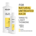 Nioxin System 1 Scalp + Hair Conditioner - Hair Thickening Conditioner for Natural Hair with Light Thinning - with Niacinamide (300ml)