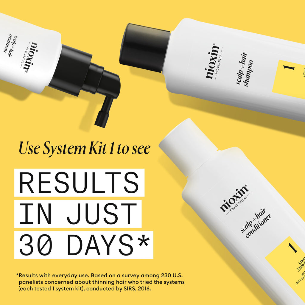 Nioxin System 1 Scalp + Hair Conditioner - Hair Thickening Conditioner for Natural Hair with Light Thinning - with Niacinamide (300ml)