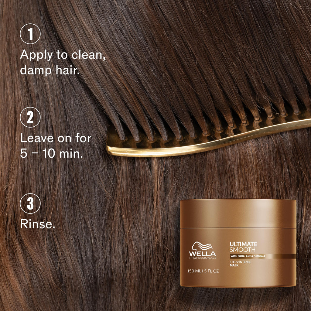 Wella Professionals ULTIMATE SMOOTH Hair Mask - Nourishing Hair Treatment With Squalane & Omega 9 - For Dry, Dull & Frizzy Hair (150ml)
