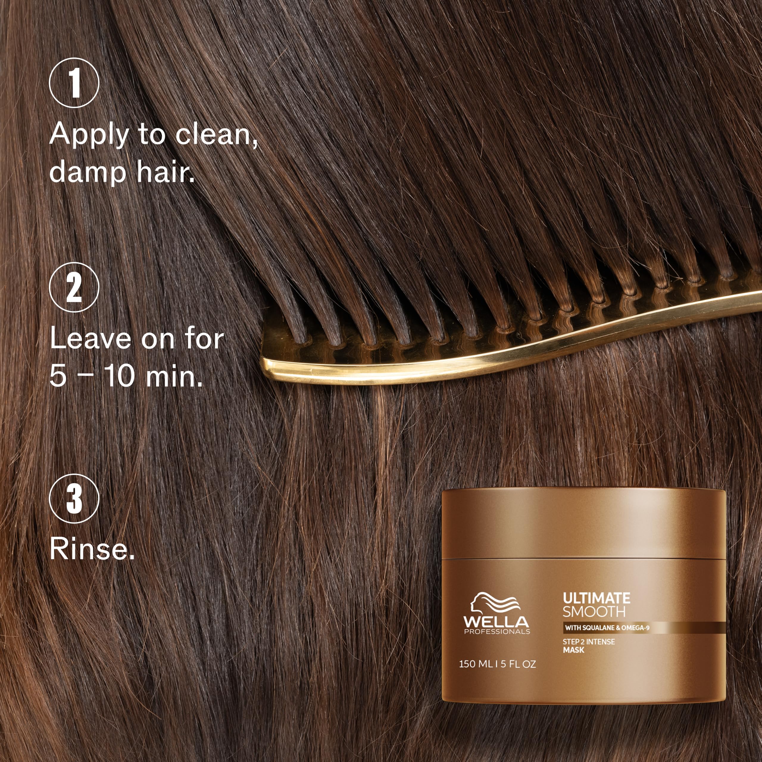 Wella Professionals ULTIMATE SMOOTH Hair Mask - Nourishing Hair Treatment With Squalane & Omega 9 - For Dry, Dull & Frizzy Hair (150ml)