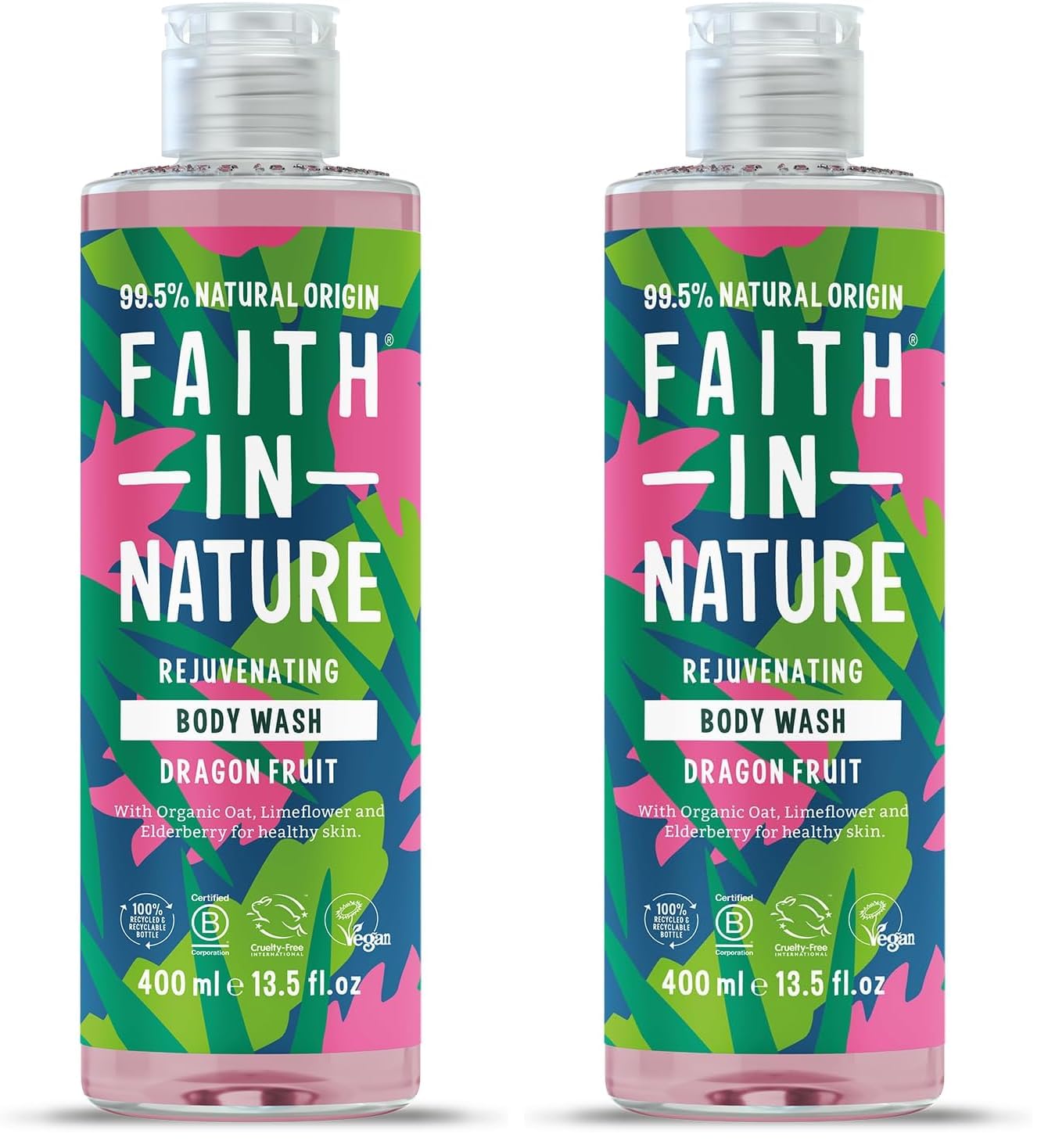 Faith In Nature Natural Dragon Fruit Body Wash, Rejuvenating Shower Gel, Vegan and Cruelty Free, No SLS or Parabens, 400 ml