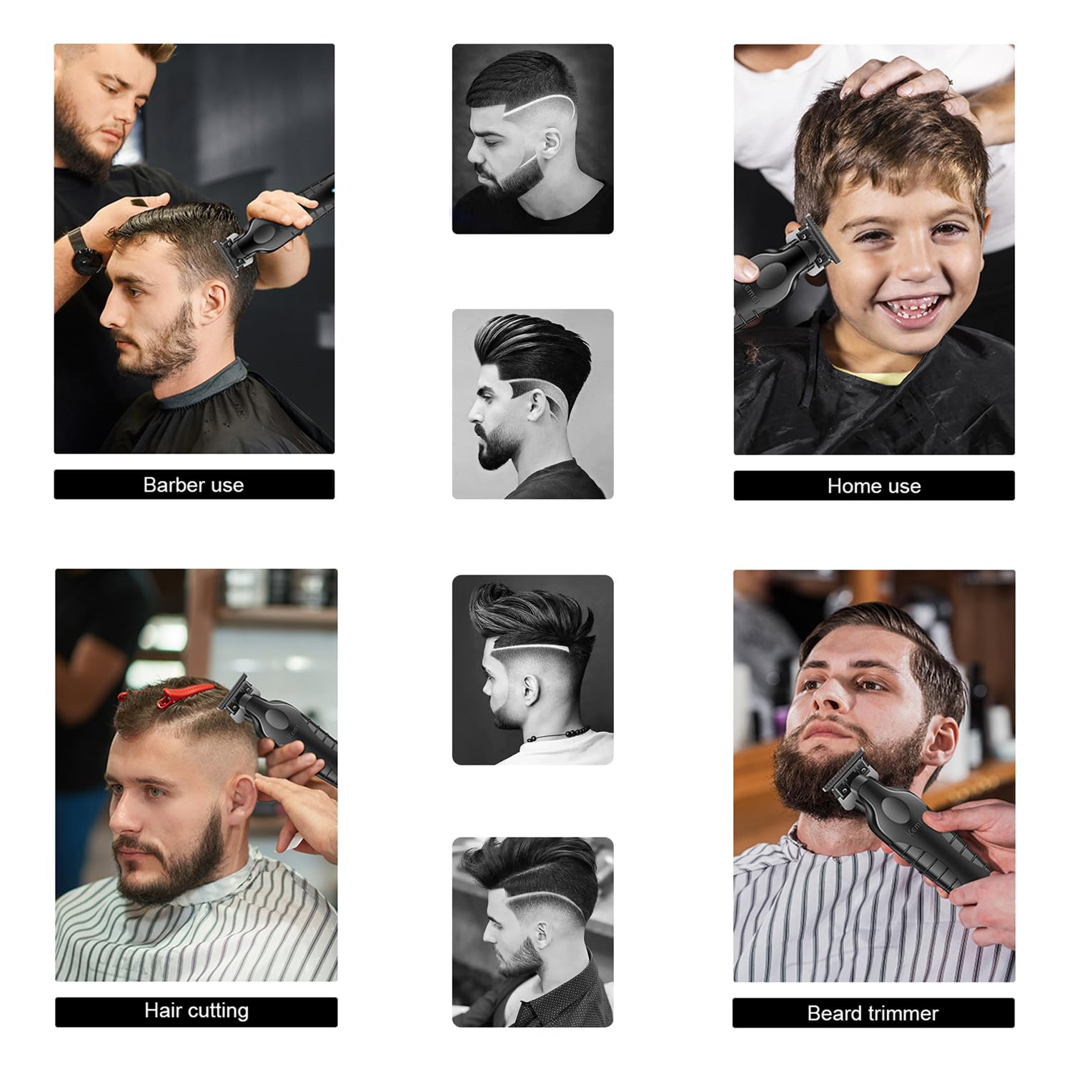 KEMEI 2299 Professional Hair Clipper for Men - Cordless Electric Beard Trimmer, Zero Gapped T-Blade with 3 Guide Combs