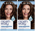 CLAIROL NICE'N EASY CR`EME PERMANENT HAIR DYE - 4 DARK BROWN - Damaged Box