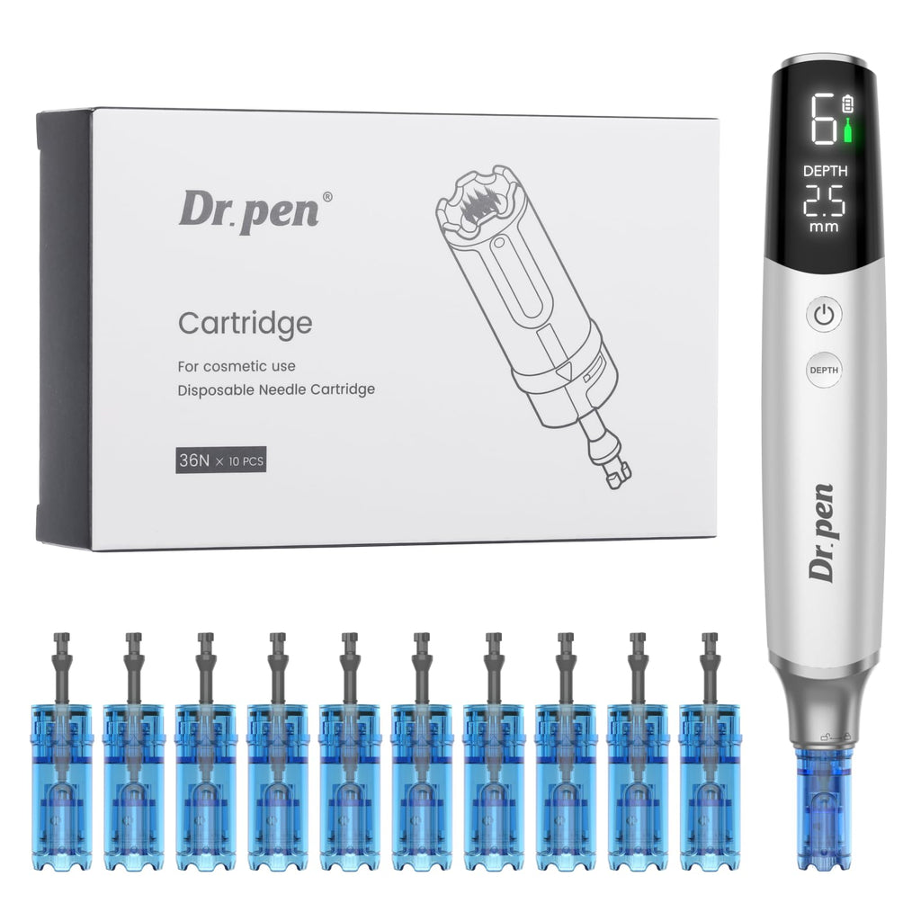 Dr.pen M9 Cartridges 36 Pin Needles, 10 Pcs Smart Chip Microneedling Pen Replacement Heads - Damaged Box