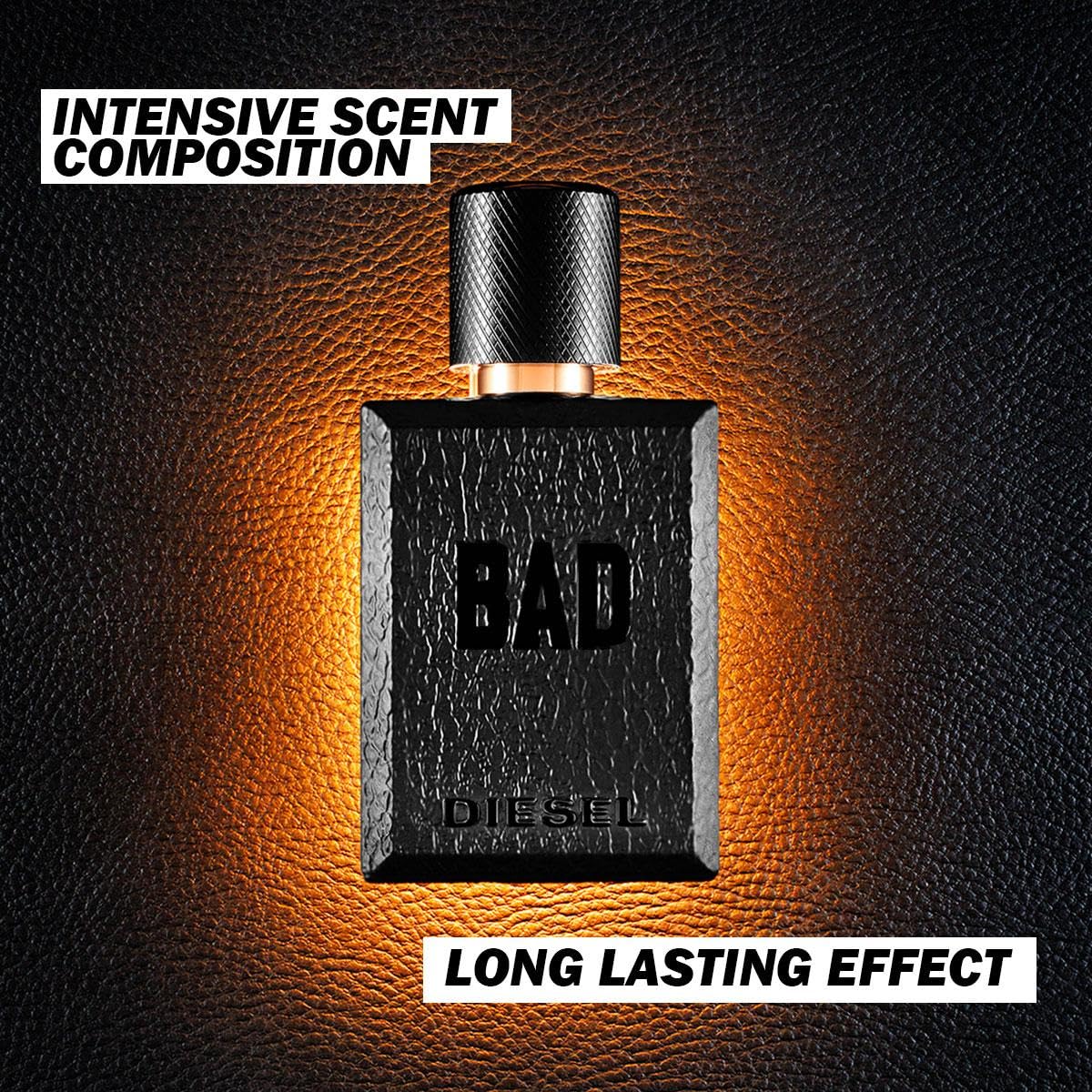 Diesel BAD Eau de Toilette for Men 100ml – Woody Tobacco Caviar Bergamot Seductive Fragrance
