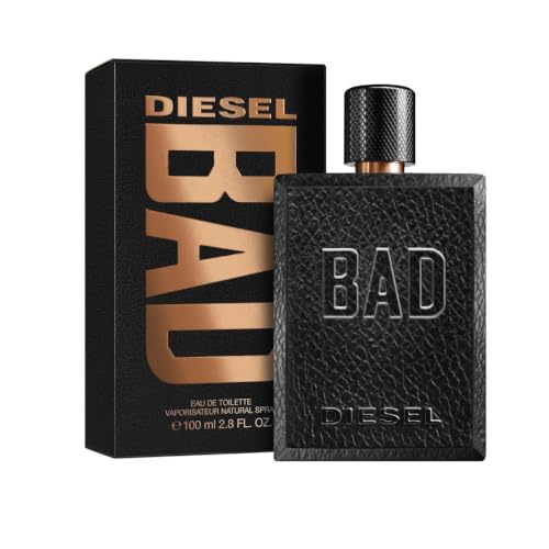 Diesel BAD Eau de Toilette for Men 100ml – Woody Tobacco Caviar Bergamot Seductive Fragrance