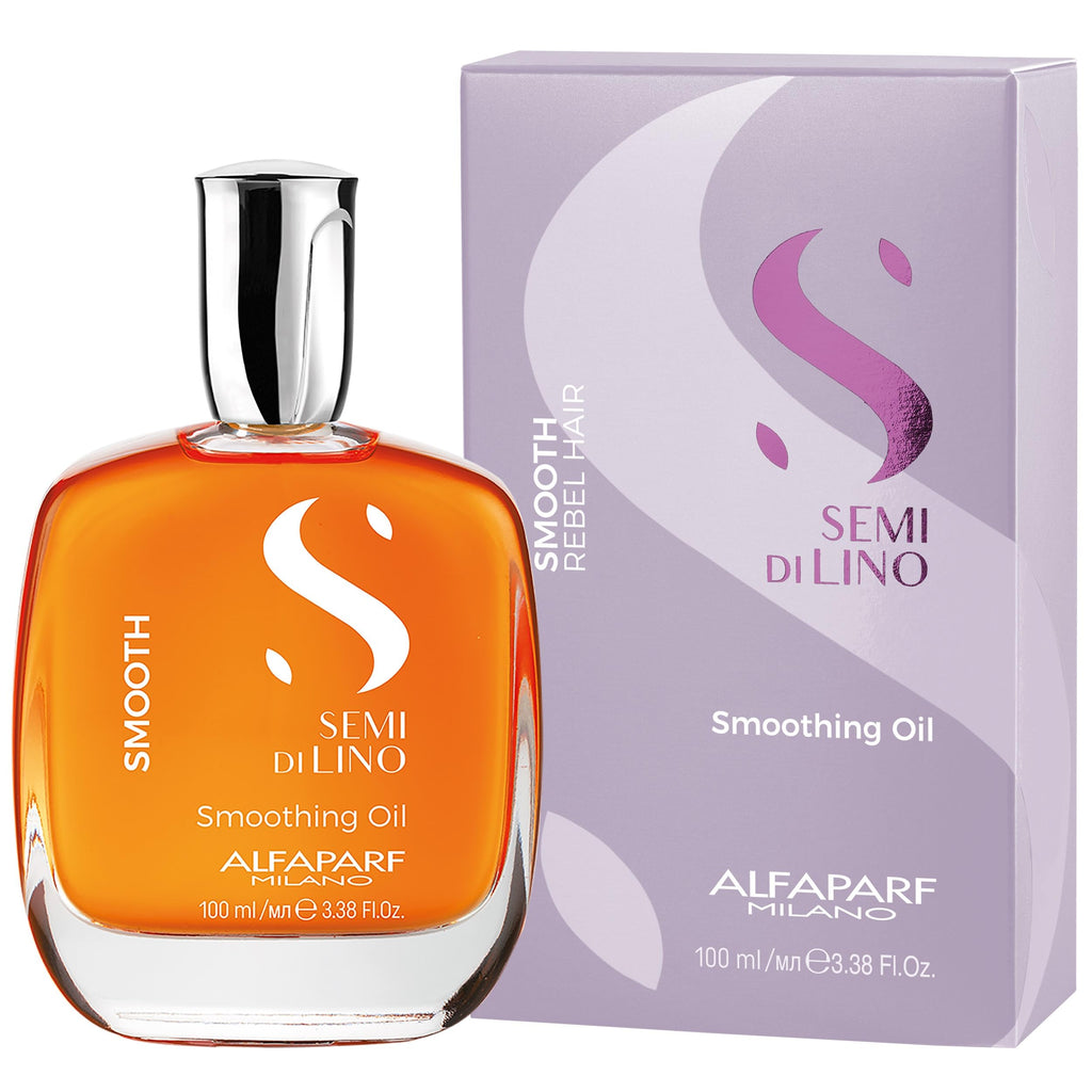 Alfaparf Milano Semi di Lino Smoothing Oil - Hydrating Hair Oil for Frizzy Hair - Enhances Brightness and Protects from Heat - 3.3 oz - Damaged Box