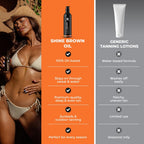 BYROKKO Shine Brown Tanning Oil 150ml - Sunbed Tanning Accelerator Lotion - Fast Bronzer for Deep Glow - Damaged Box