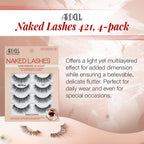 Ardell False Eyelashes Naked Lash 421 4 Pack Multipack Black Subtle Volume And Length Beautiful Soft Lightweight Lashes Super Soft Comfortable Invisiband Mid-Length Vegan-Friendly Eyelashes - Damaged Box
