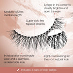Ardell False Eyelashes Naked Lash 421 4 Pack Multipack Black Subtle Volume And Length Beautiful Soft Lightweight Lashes Super Soft Comfortable Invisiband Mid-Length Vegan-Friendly Eyelashes - Damaged Box