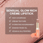 Oulac Satin Matte Nude Lipstick - Long Lasting Lip SG02 Bodylicious Stick, Intense Color with Smooth Creamy Texture Lip Colour, Moisturizing & Weightless Formula Lip Makeup, Vegan, 4.3g, SG02 Bodylicious - BBE 12/2029