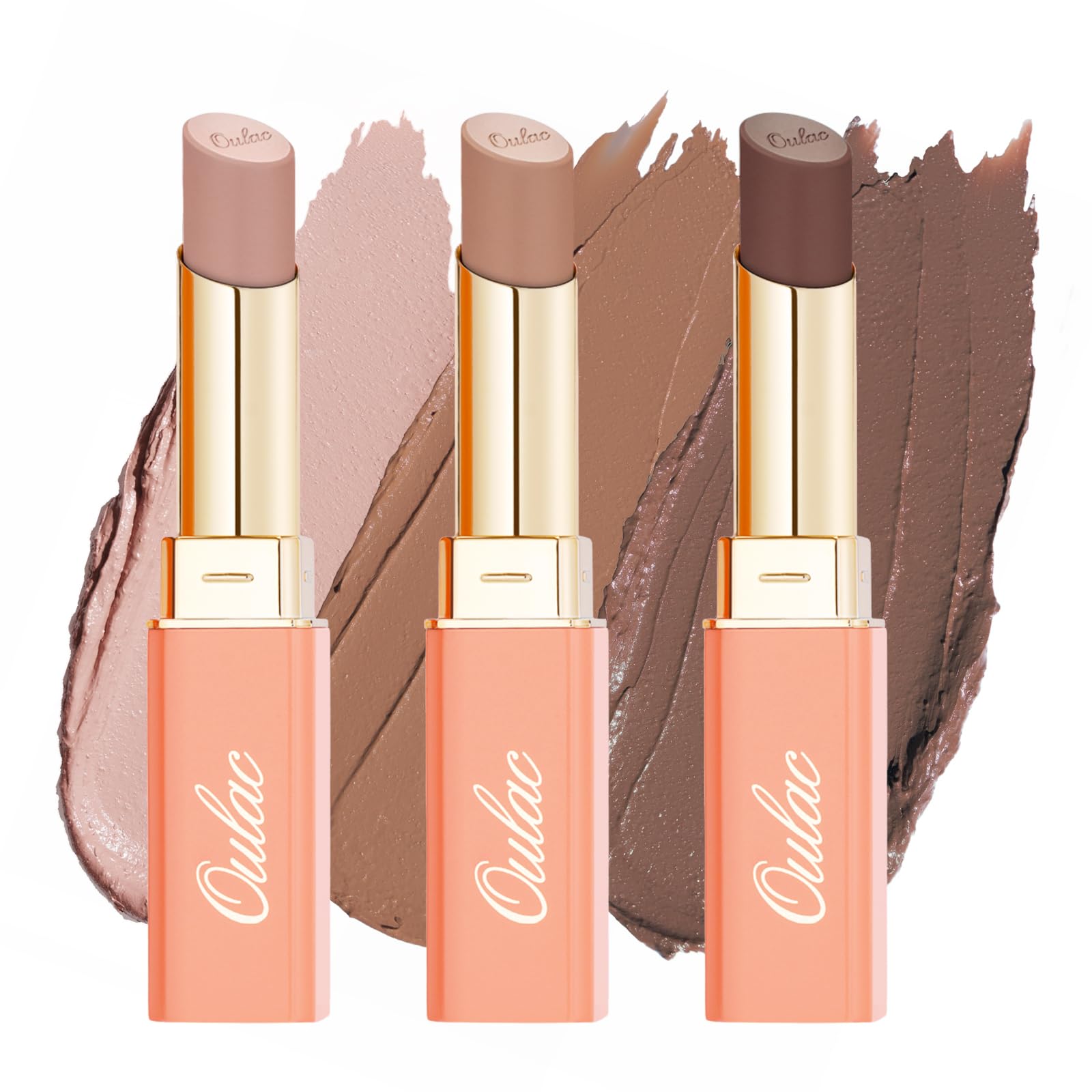 Oulac Satin Matte Nude Lipstick - Long Lasting Lip SG02 Bodylicious Stick, Intense Color with Smooth Creamy Texture Lip Colour, Moisturizing & Weightless Formula Lip Makeup, Vegan, 4.3g, SG02 Bodylicious - BBE 12/2029