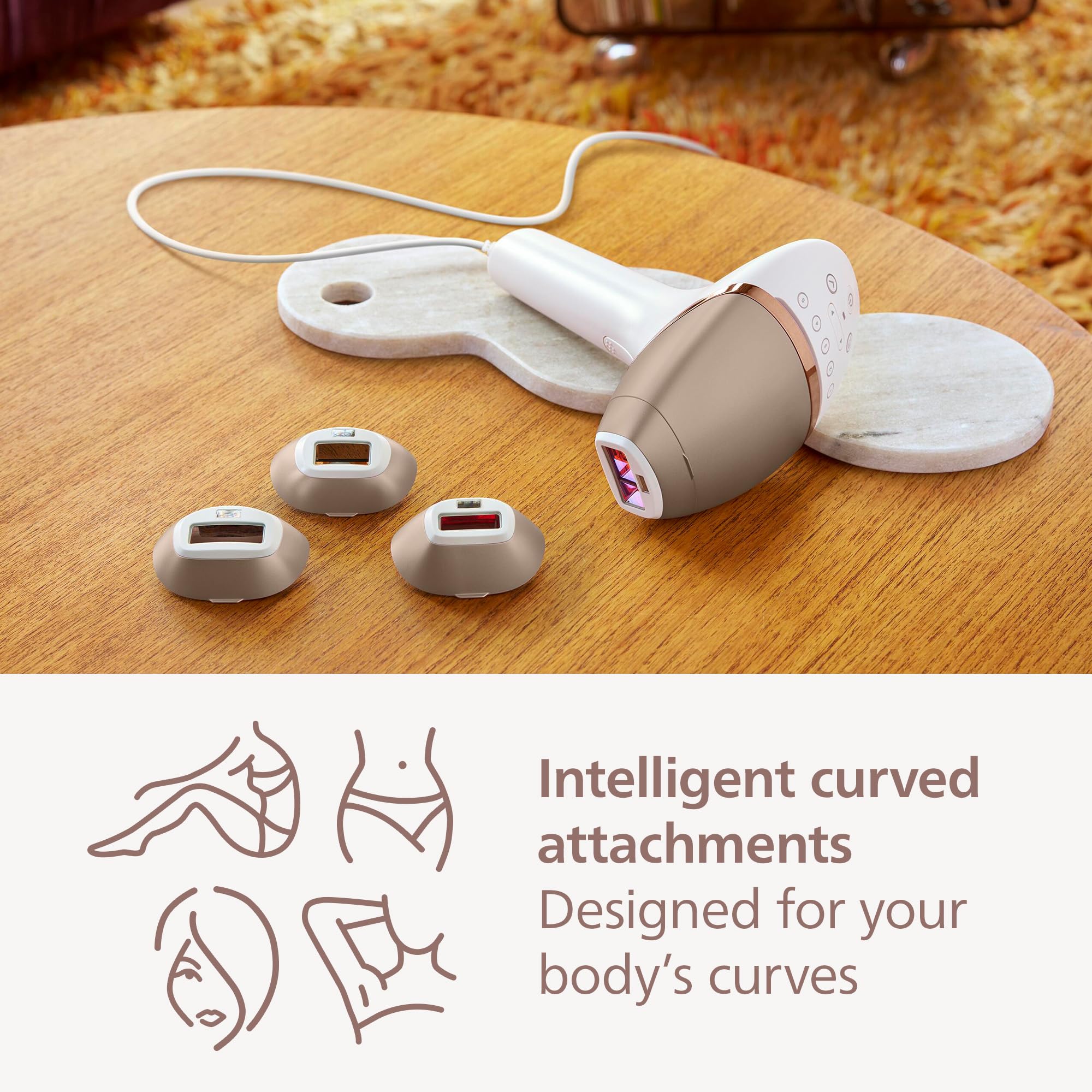 Philips Lumea IPL Hair Removal 8000 Series - Hair Removal Device with SenseIQ Technology, 4 Attachments for Body, Face Bikini and Underarm, Corded Use (Model BRI948/00)
