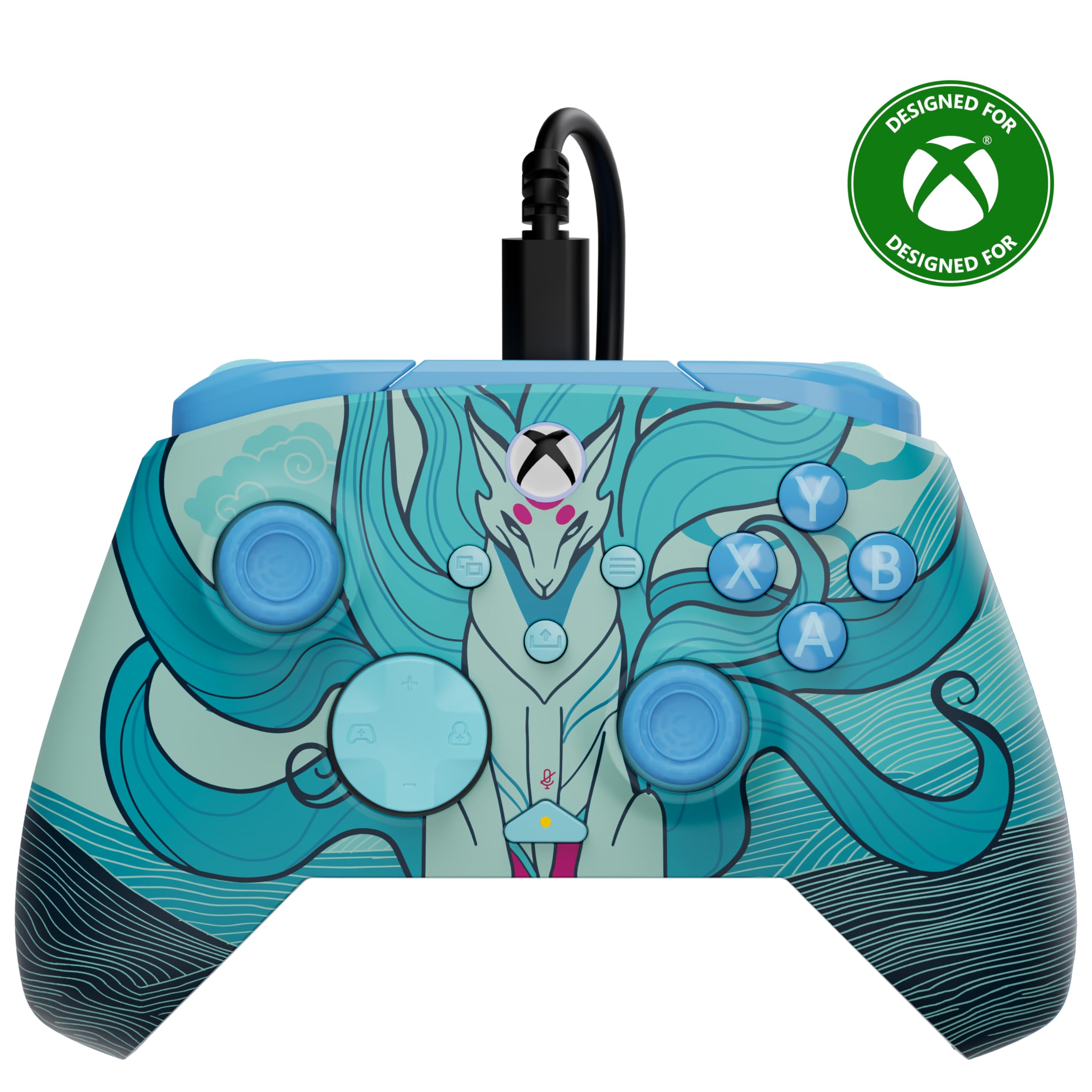Turtle Beach Rematch Advanced Blue Kitsune Wired Controller for Xbox Series X|S, Xbox One, PC - Hall-Effect Triggers, 8ft Cable