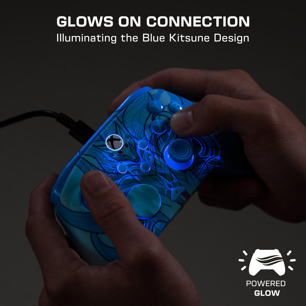 Turtle Beach Rematch Advanced Blue Kitsune Wired Controller for Xbox Series X|S, Xbox One, PC - Hall-Effect Triggers, 8ft Cable