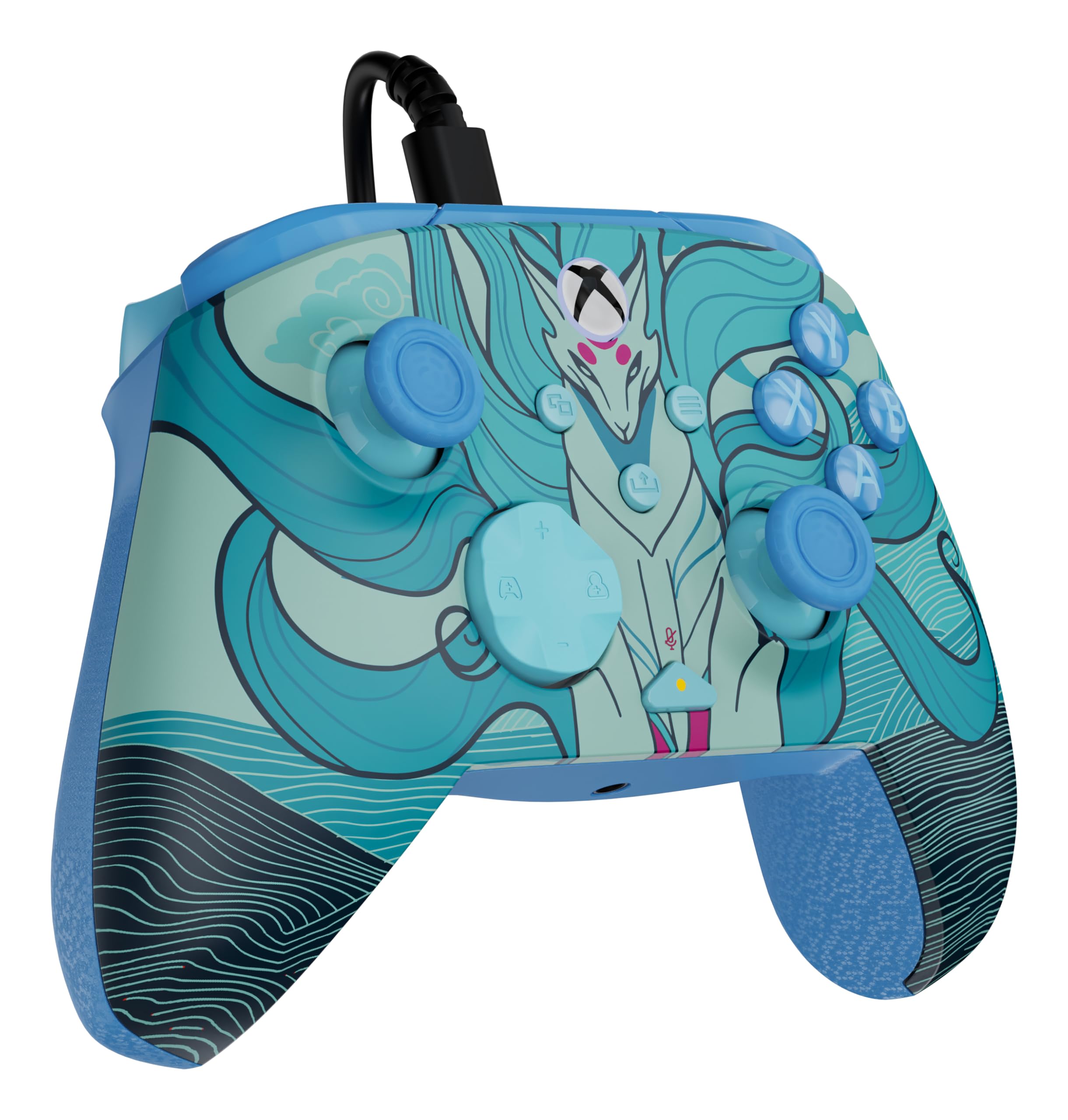 Turtle Beach Rematch Advanced Blue Kitsune Wired Controller for Xbox Series X|S, Xbox One, PC - Hall-Effect Triggers, 8ft Cable