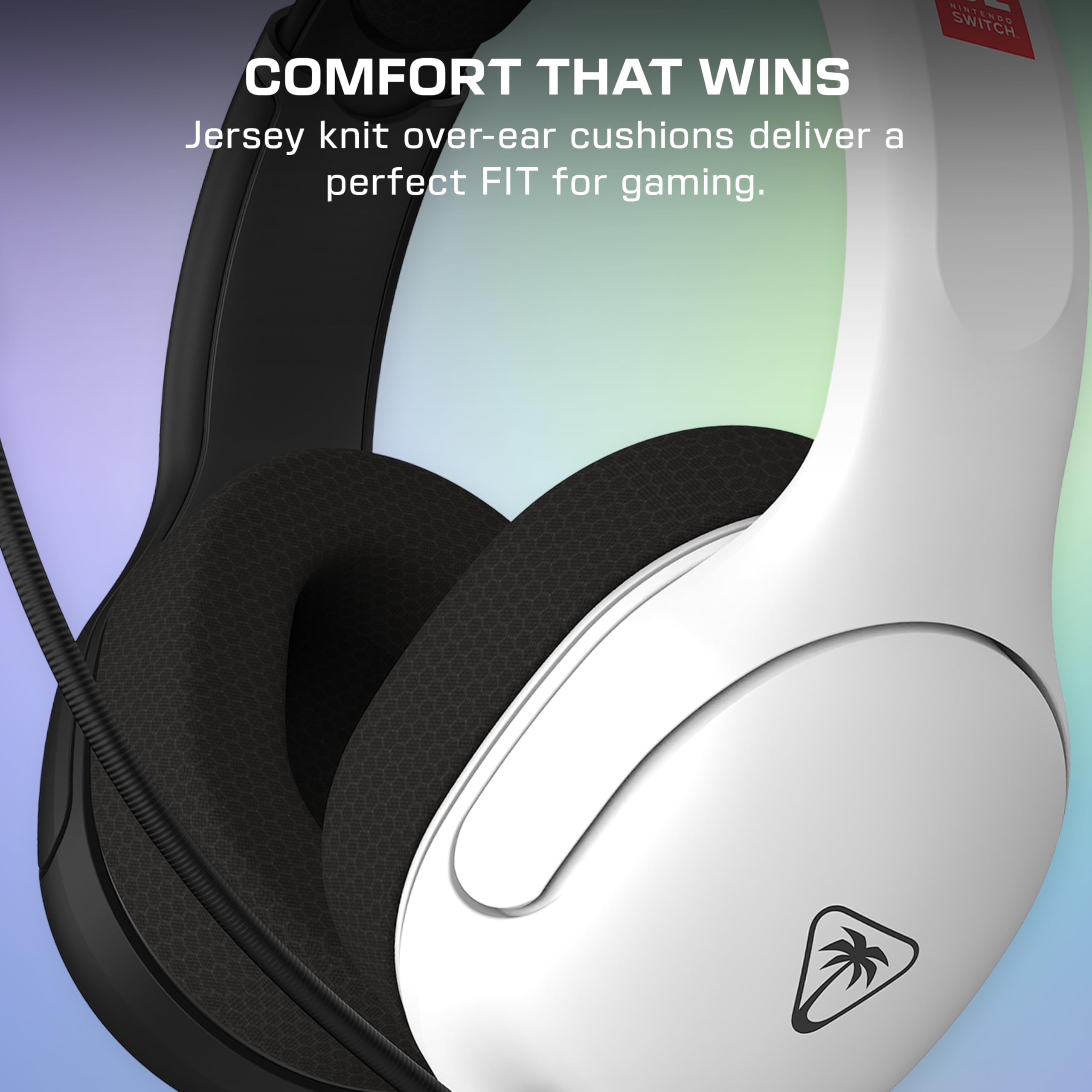 Turtle Beach AirLite Fit Wired Gaming Headset for Nintendo Switch OLED - Black & White, Flip-to-Mute Mic, Over-Ear Headphones