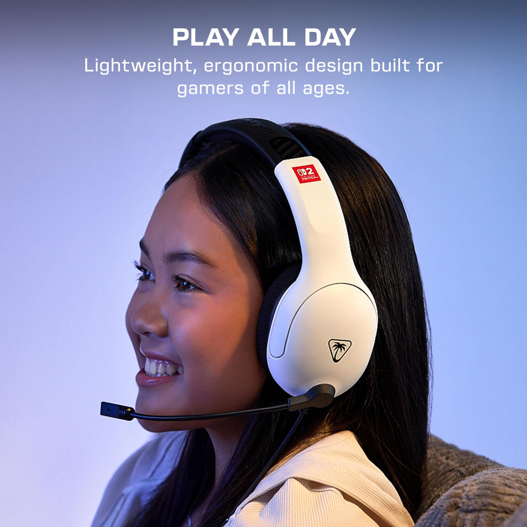 Turtle Beach AirLite Fit Wired Gaming Headset for Nintendo Switch OLED - Black & White, Flip-to-Mute Mic, Over-Ear Headphones