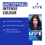 Schwarzkopf LIVE Intense Colour U67 Blue Mercury, Long-lasting Permanent Blue Hair Dye, With Extra Colour Refresh Gloss - Damaged Box