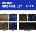 Schwarzkopf LIVE Intense Colour U67 Blue Mercury, Long-lasting Permanent Blue Hair Dye, With Extra Colour Refresh Gloss - Damaged Box