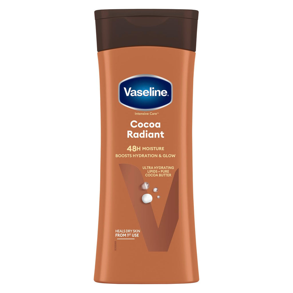 Vaseline Cocoa Radiant Body Lotion - Deep Moisturising Body Cream with Vaseline Jelly & 100% Cocoa Butter - Repairs Dry, Itchy Skin and Restores Natural Glow 6x 400ml - Damaged Box