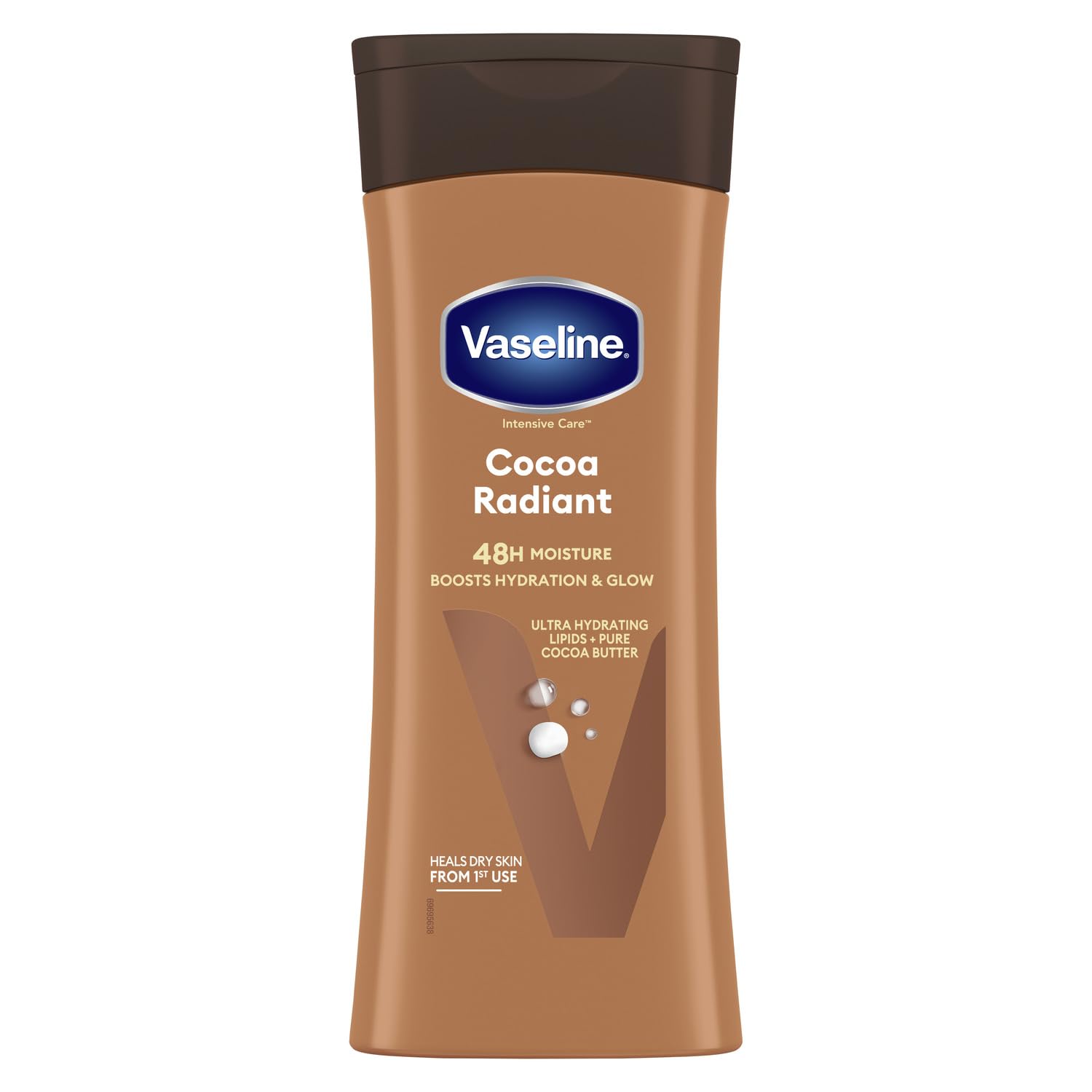 Vaseline Cocoa Radiant Body Lotion - Deep Moisturising Body Cream with Vaseline Jelly & 100% Cocoa Butter - Repairs Dry, Itchy Skin and Restores Natural Glow 6x 400ml - Damaged Box