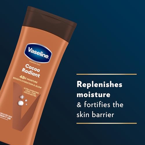 Vaseline Cocoa Radiant Body Lotion - Deep Moisturising Body Cream with Vaseline Jelly & 100% Cocoa Butter - Repairs Dry, Itchy Skin and Restores Natural Glow 6x 400ml - Damaged Box