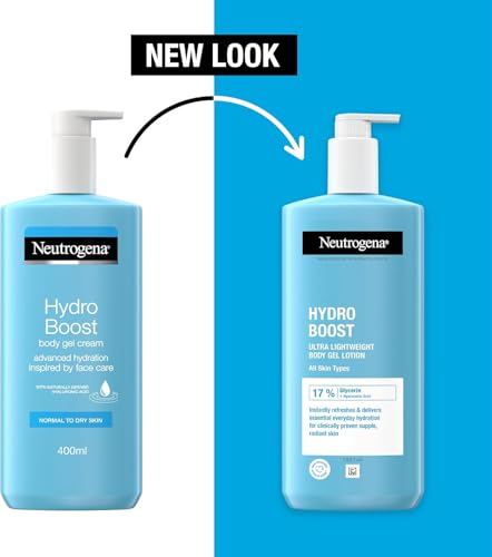 Neutrogena Hydro Boost Body Gel Cream (1x 400ml), Body Lotion with Refreshing and Ultra-Light Formula for Normal to Dry Skin, Naturally Derived Hyaluronic Acid, Body Moisturiser for Advanced Hydration - Damaged Box
