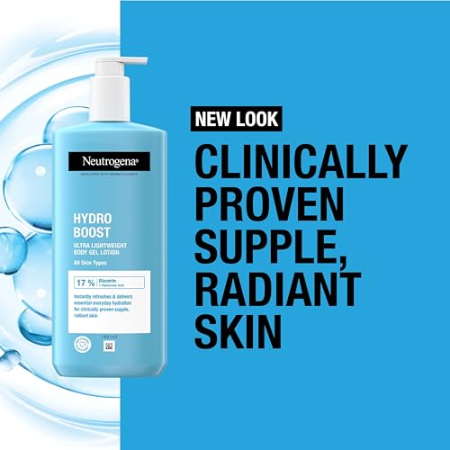 Neutrogena Hydro Boost Body Gel Cream (1x 400ml), Body Lotion with Refreshing and Ultra-Light Formula for Normal to Dry Skin, Naturally Derived Hyaluronic Acid, Body Moisturiser for Advanced Hydration - Damaged Box