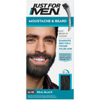 Just for men Moustache & Beard Real Black Dye , Eliminates Grey for a Thicker & Fuller Look M55 - Damaged Box