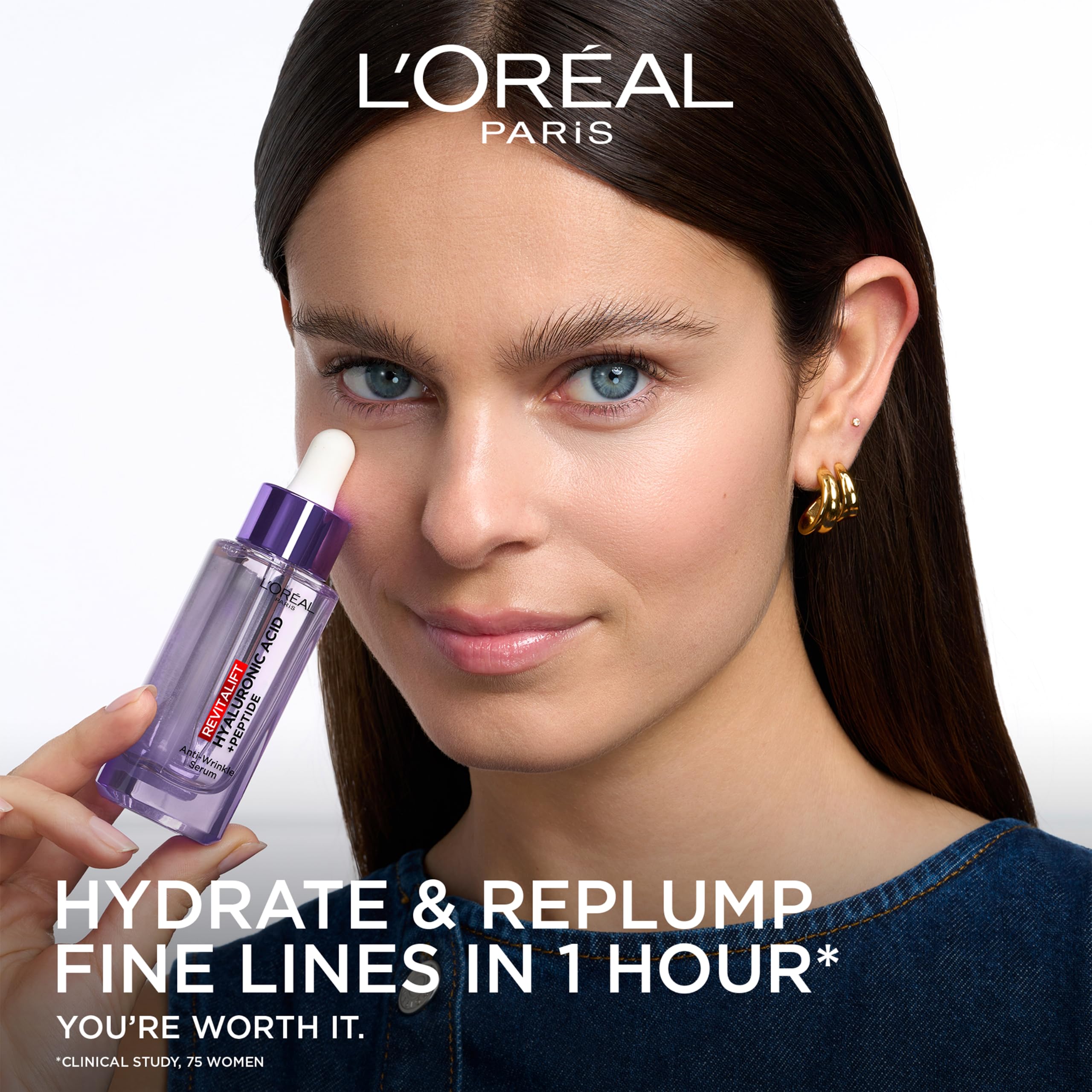 L'Or'eal Paris Hyaluronic Acid Serum, Revitalift Filler, 1.5% Pure Concentrated Micro-Epidermic Hyaluronic Acid], Dropper Serum, Intensely Hydrates & Replumps, Visibly Reduces Fine Lines & Wrinkles - Damaged Box