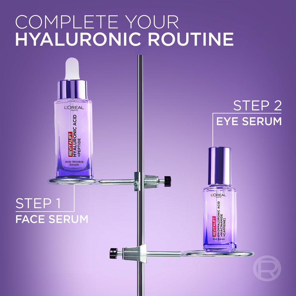 L'Or'eal Paris Hyaluronic Acid Serum, Revitalift Filler, 1.5% Pure Concentrated Micro-Epidermic Hyaluronic Acid], Dropper Serum, Intensely Hydrates & Replumps, Visibly Reduces Fine Lines & Wrinkles - Damaged Box