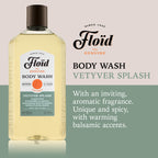 Floid Vetyver Splash Body Wash (500ml), Men's Body Wash Cleanses, Moisturises, and Purifies Skin without Drying it Out, Nourishing Skin Care with an Unmistakable Scent