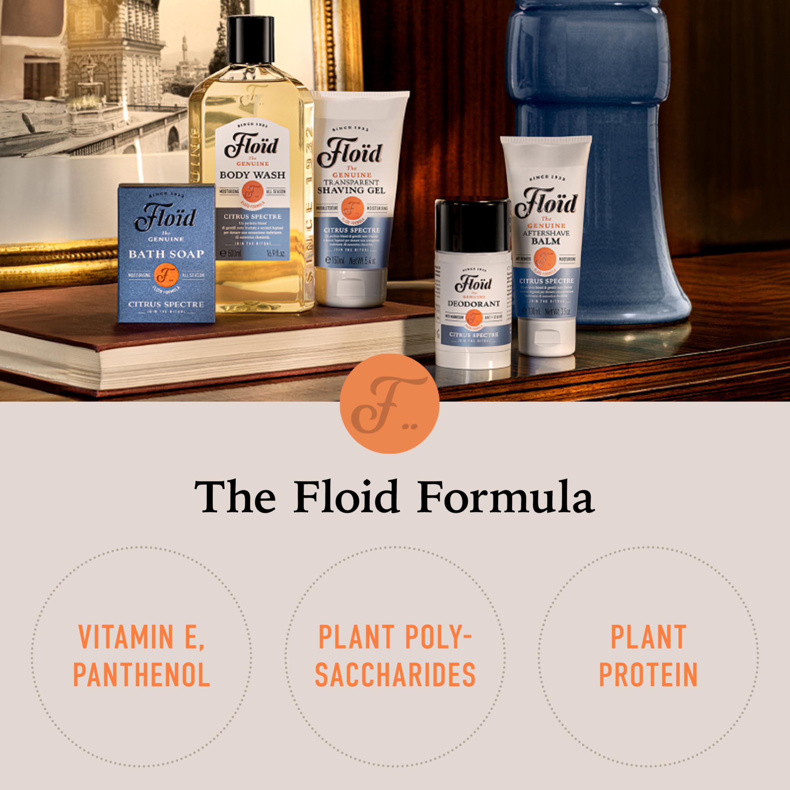 Floid Vetyver Splash Body Wash (500ml), Men's Body Wash Cleanses, Moisturises, and Purifies Skin without Drying it Out, Nourishing Skin Care with an Unmistakable Scent