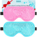 BeeVines Cooling Gel Eye Mask, 2 Pack Gel Cold Pack for Puffy Eyes, Eye Mask for Dark Circles, Dry Eyes, Cold & Warm Sleep Compress for Post Surgery, Puffiness, Allergies (01 Blue & Pink) - Damaged Box