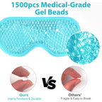 BeeVines Cooling Gel Eye Mask, 2 Pack Gel Cold Pack for Puffy Eyes, Eye Mask for Dark Circles, Dry Eyes, Cold & Warm Sleep Compress for Post Surgery, Puffiness, Allergies (01 Blue & Pink) - Damaged Box