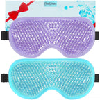 BeeVines Cooling Gel Eye Mask, 2 Pack Gel Cold Pack for Puffy Eyes, Eye Mask for Dark Circles, Dry Eyes, Cold & Warm Sleep Compress for Post Surgery, Puffiness, Allergies (01 Blue & Pink) - Damaged Box