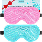 BeeVines Cooling Gel Eye Mask, 2 Pack Gel Cold Pack for Puffy Eyes, Eye Mask for Dark Circles, Dry Eyes, Cold & Warm Sleep Compress for Post Surgery, Puffiness, Allergies (01 Blue & Pink) - Damaged Box