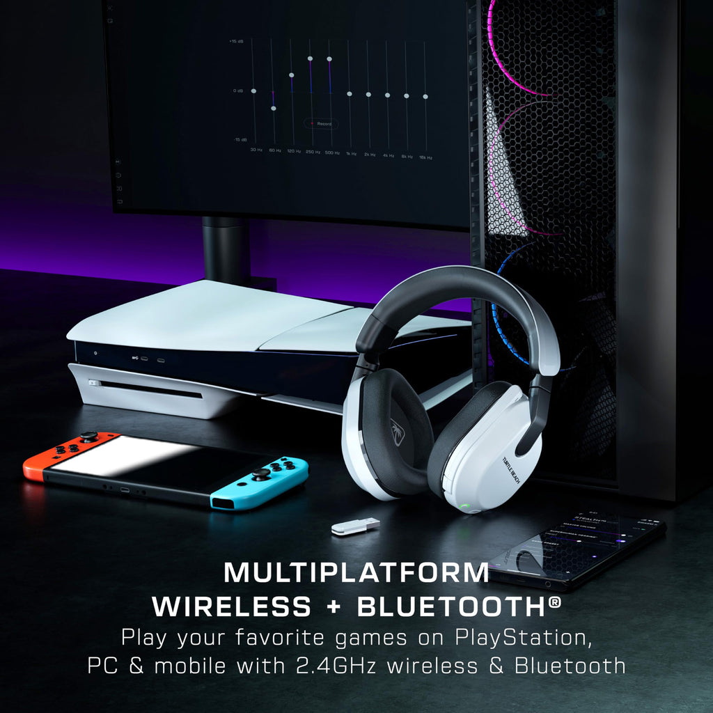 Turtle Beach Stealth 600 Wireless Gaming Headset - White - PlayStation PS5 PS4 Switch PC Mobile - 80hr Battery 50mm Speakers Bluetooth