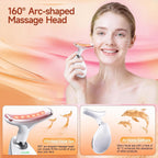 7-in-1 Face Massager with Heat & LED - Facial Sculpting Tool for Neck & Jawline - Skin Tightening & Anti-Wrinkle Device - Damaged Box