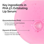 The Ordinary PHA 5% Exfoliating Lip Serum, Hydrating Overnight Lip Exfoliator Treatment, 15ml - Damaged Box