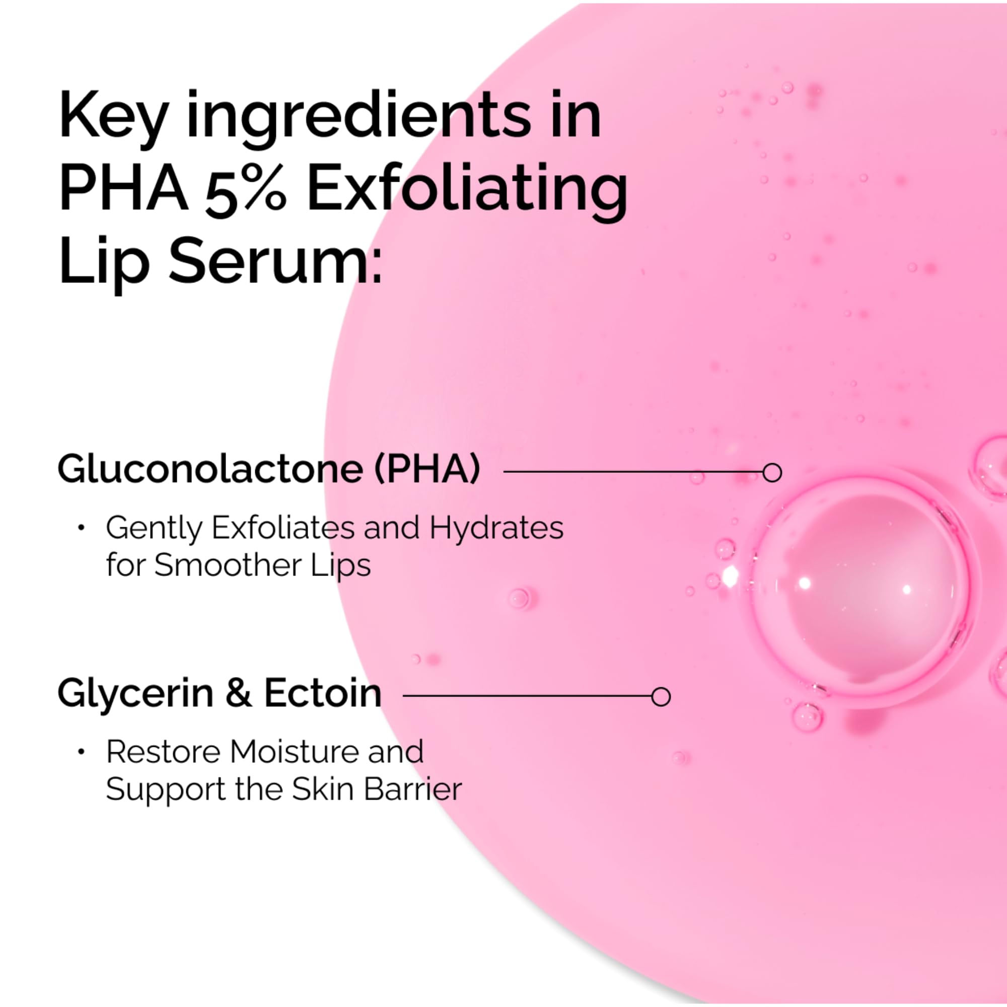 The Ordinary PHA 5% Exfoliating Lip Serum, Hydrating Overnight Lip Exfoliator Treatment, 15ml - Damaged Box