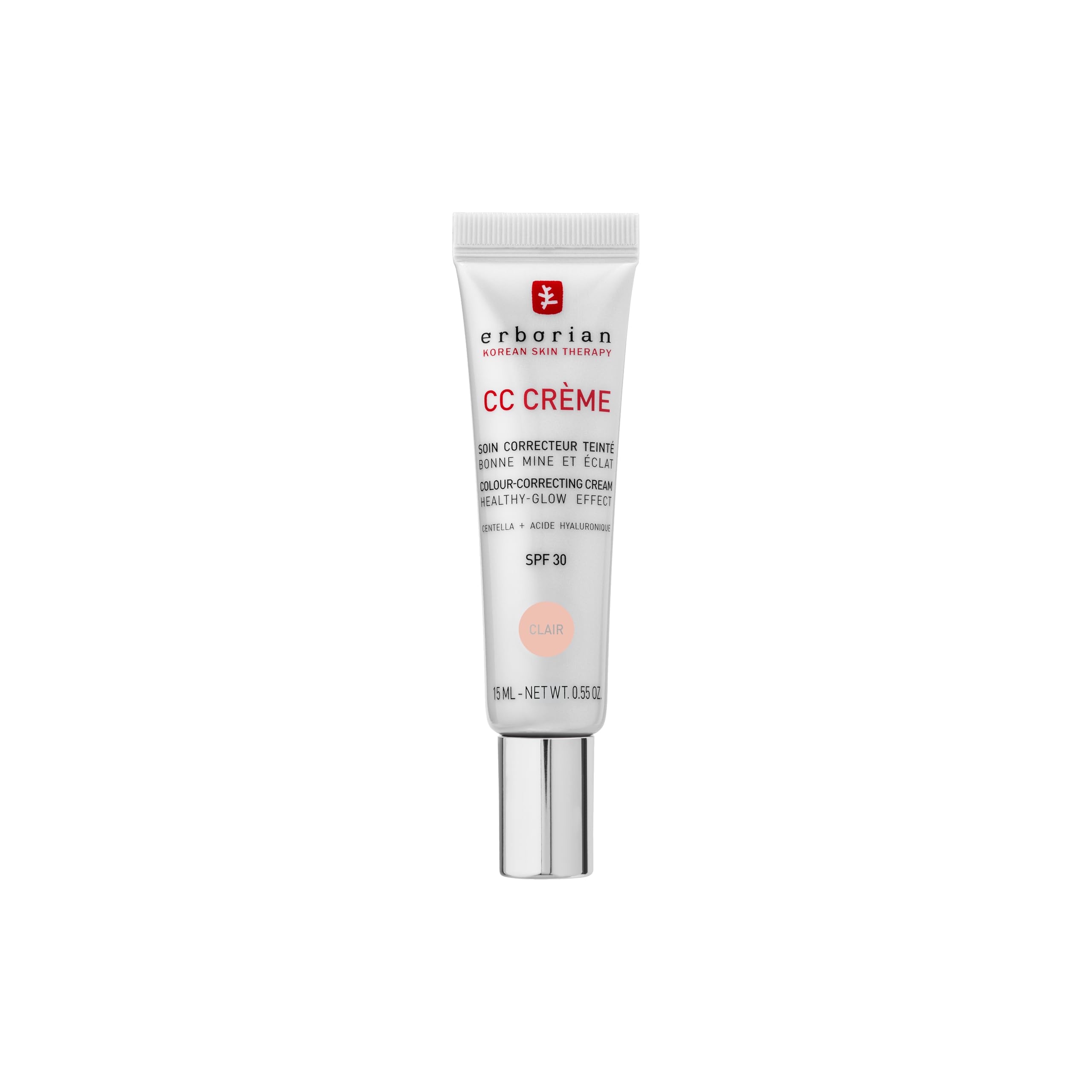 Erborian - CC Cream with Centella Asiatica- Color Correcting Cream Clair with Healthy Glow Effect - Natural and Luminous Finish - Long-Lasting Hydration - Korean Cosmetic Care - Clair 15 ml - Damaged Box